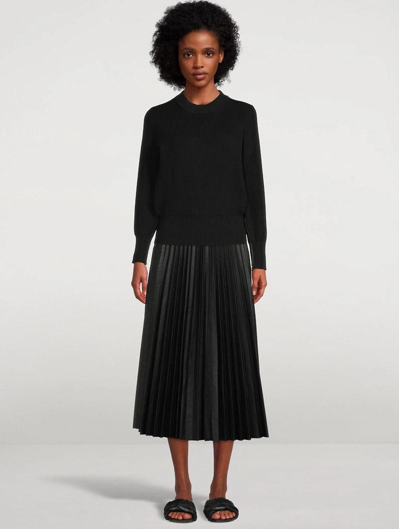 Cotton And Wool Ribbed Knit Sweater