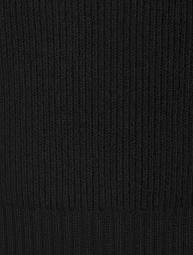 Cotton And Wool Ribbed Knit Sweater