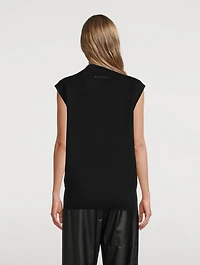 Ribbed Knit Moto Vest