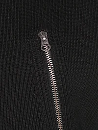 Ribbed Knit Moto Vest