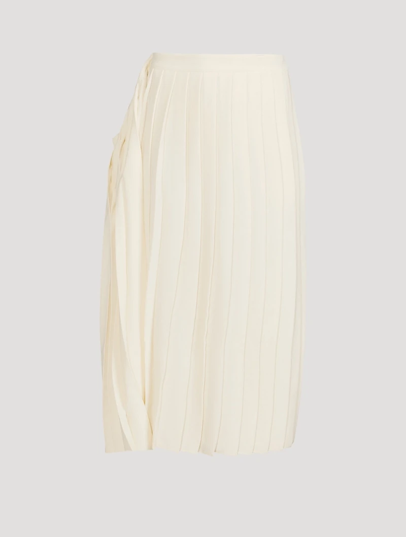Asymmetrical Pleated Midi Skirt