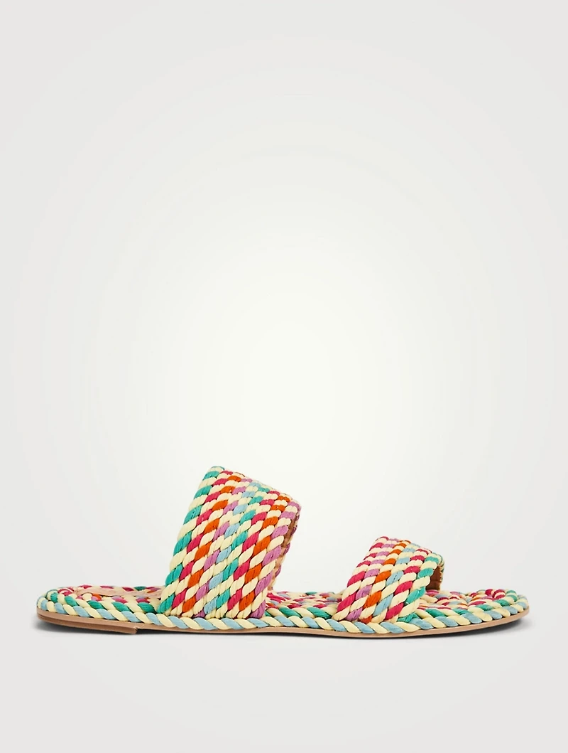 Savoy Linen Rope Slide Sandals