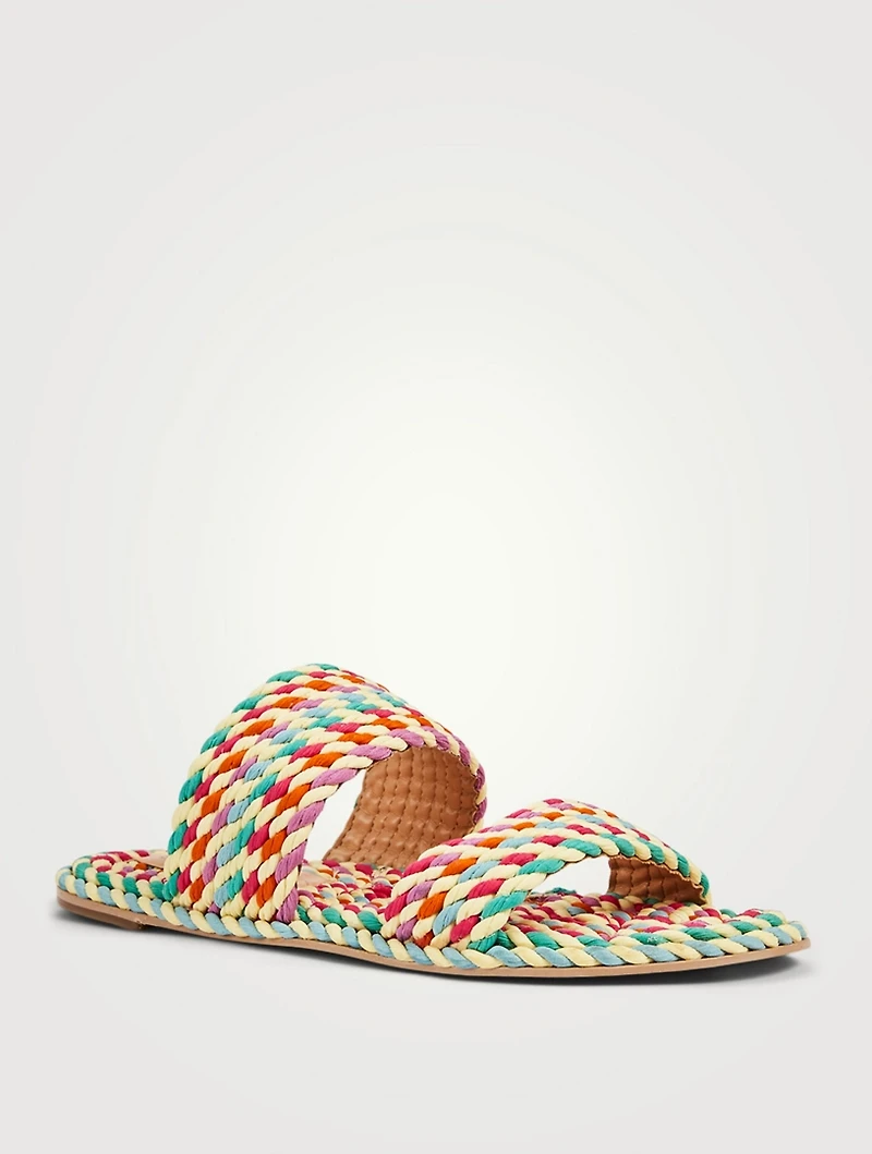 Savoy Linen Rope Slide Sandals