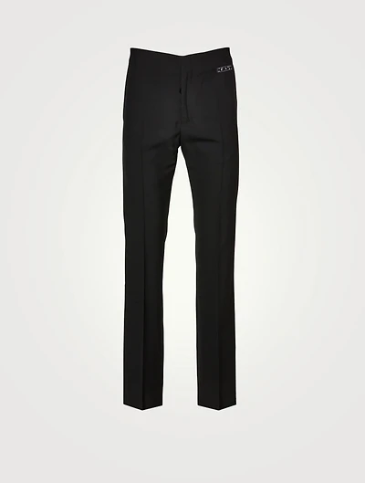 Wool And Mohair Straight-Leg Pants