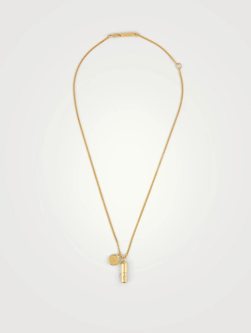 18K Gold Plated Pill Pendant Necklace