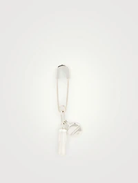 Sterling Silver Safety Pin Pill Charm Earring
