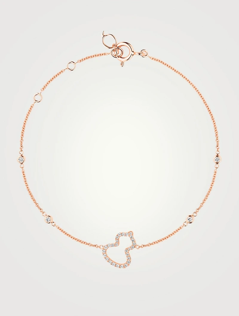 Petite Wulu 18K Rose Gold Bracelet With Diamonds