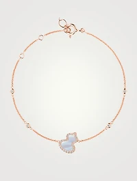 Petite Wulu 18K Rose Gold Bracelet With Diamonds And Mother Of Pearl