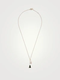 Petite Wulu 18K Rose Gold Necklace With Diamonds And Jade
