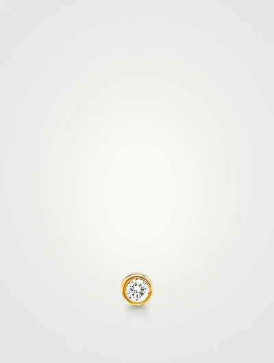 14K Gold Bezel Diamond Stud Earring