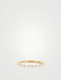 14K Gold Half Eternity Ring With Diamonds