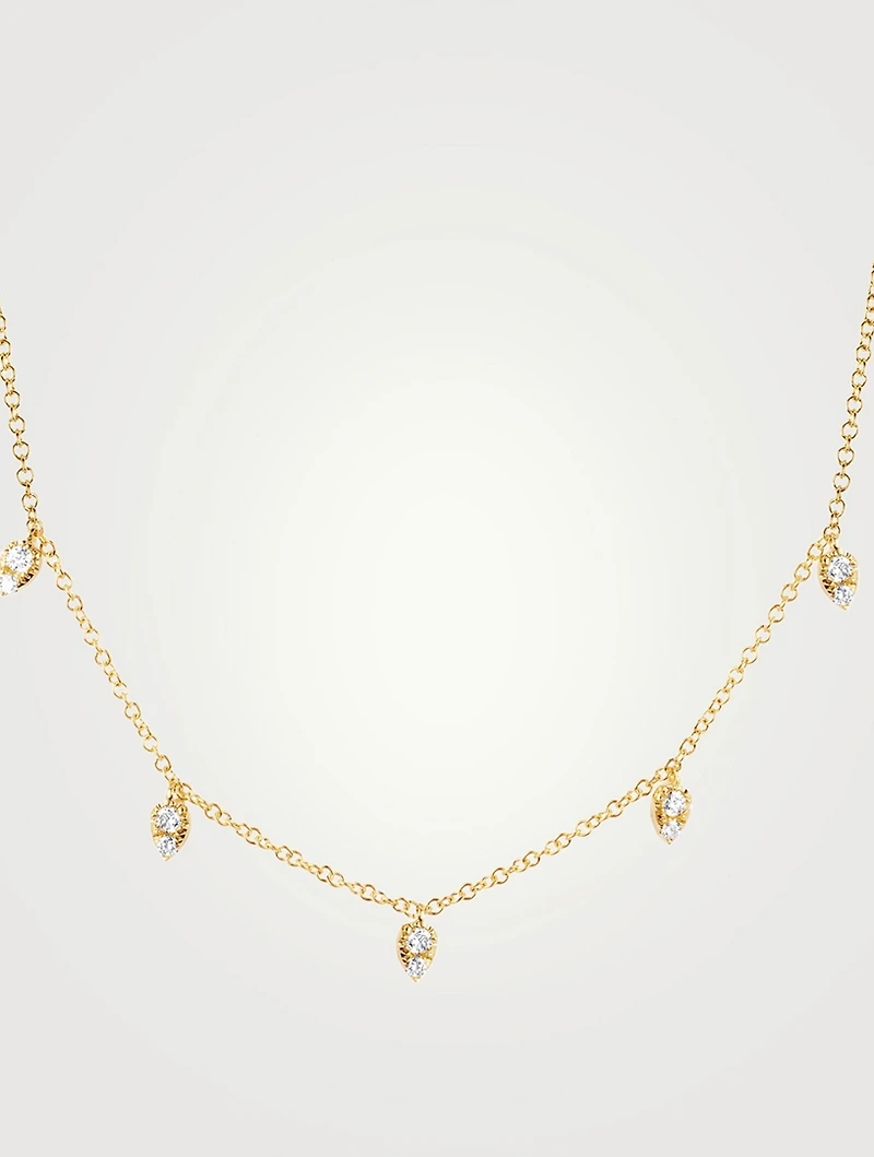 Mini 14K Gold Choker Necklace With Diamonds