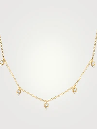 Mini 14K Gold Choker Necklace With Diamonds