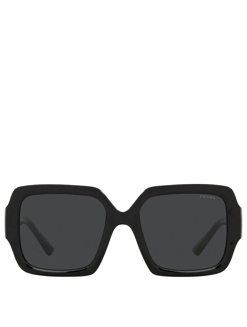 Monochrome Square Sunglasses With Crystals