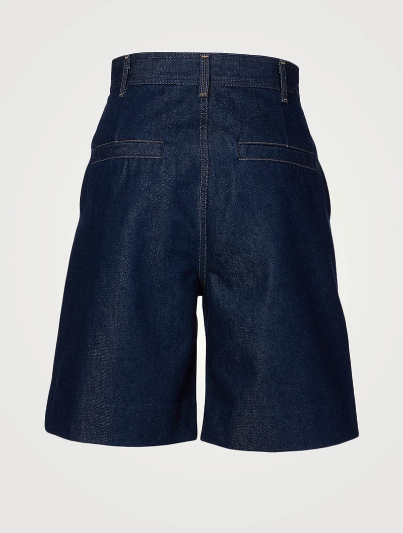 Pieced Pocket High-Waisted Shorts