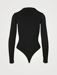 Deep V-Neck Ribbed Bodysuit