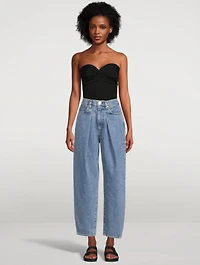 Pleat Curve High-Waisted Jeans