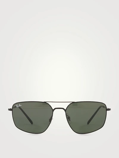 RB3666 Rectangular Aviator Sunglasses