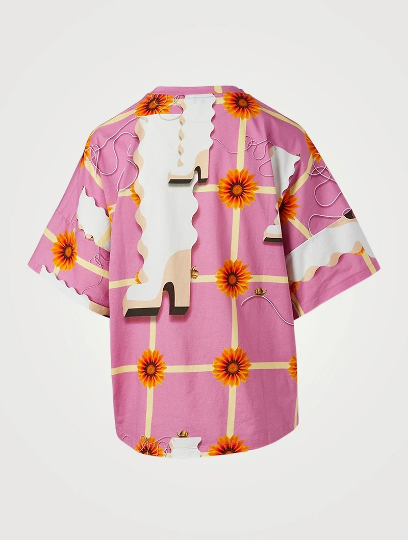 Cotton Printed Kimono T-Shirt