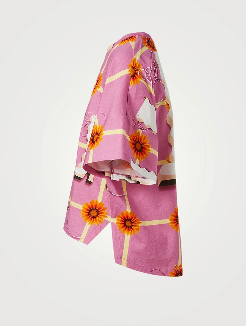 Cotton Printed Kimono T-Shirt