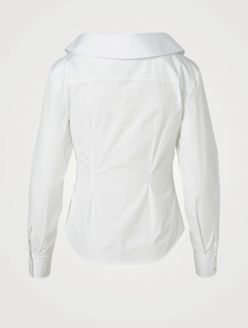 Cotton Poplin Off-Shoulder Collar Shirt