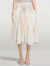 Tulle Toile Draped Midi Skirt