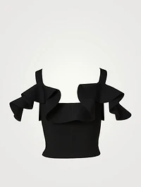 Engineered Sculpted Knit Ruffle Top