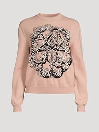 Wool-Blend Crewneck Sweater With Graphic Print