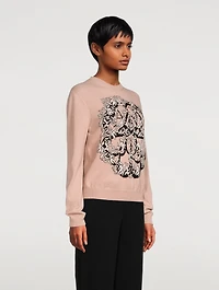 Wool-Blend Crewneck Sweater With Graphic Print