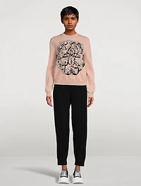 Wool-Blend Crewneck Sweater With Graphic Print