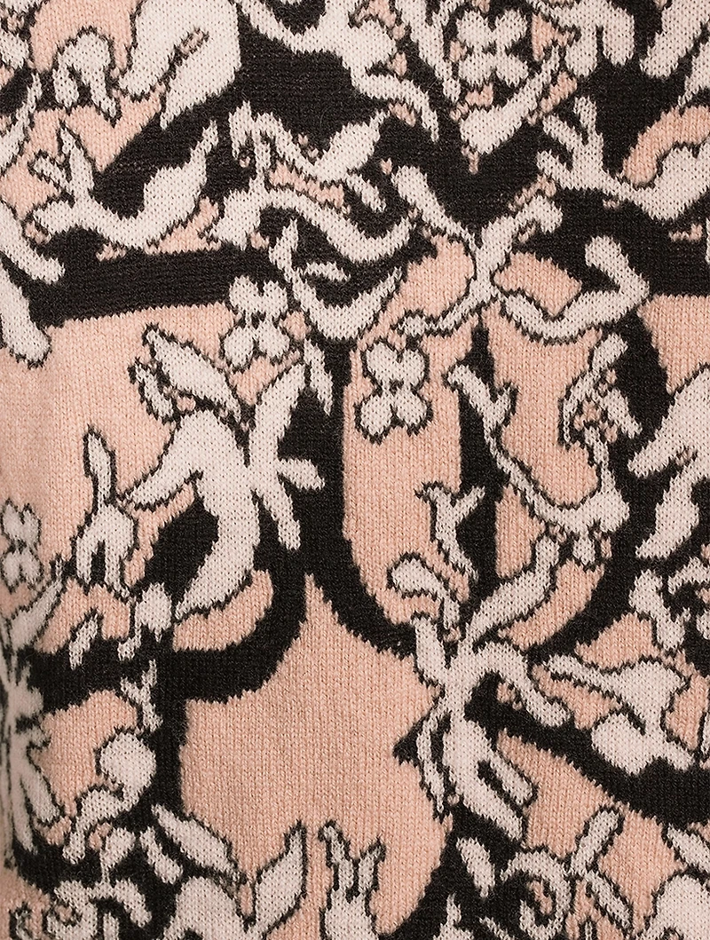 Wool-Blend Crewneck Sweater With Graphic Print