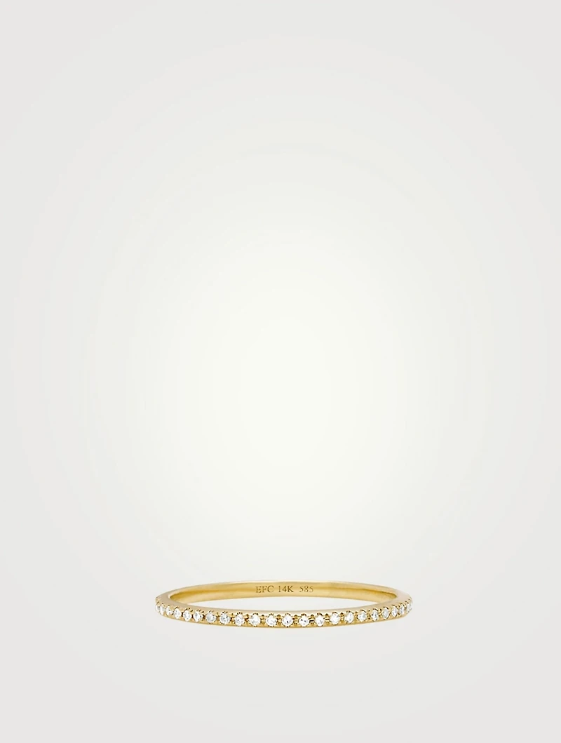 14K Gold Eternity Stacking Ring With Diamonds