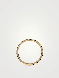 14K Gold Eternity Ring With Diamonds And Sapphire