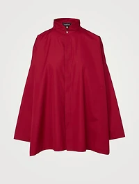 Side Seam Long Shirt With Double Stand Collar