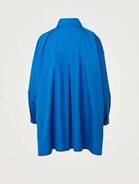 Wide A-Line Long Shirt With Back Pleat