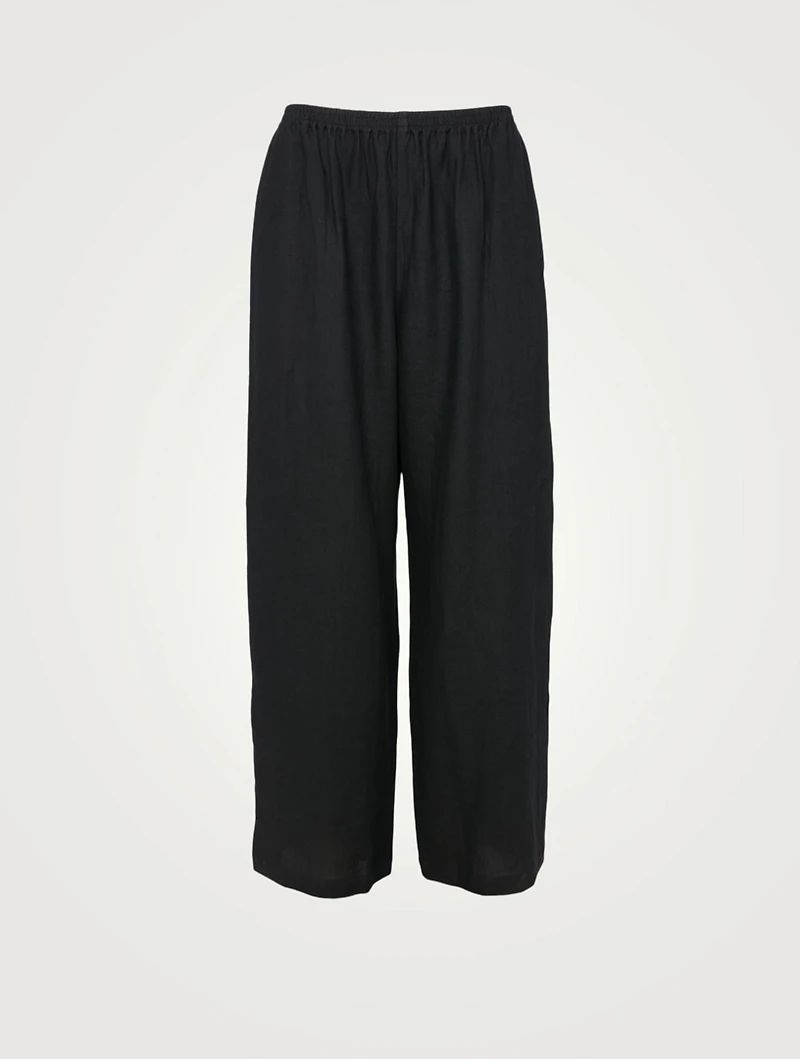 Linen Straight-Leg Pants