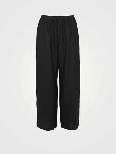 Linen Straight-Leg Pants