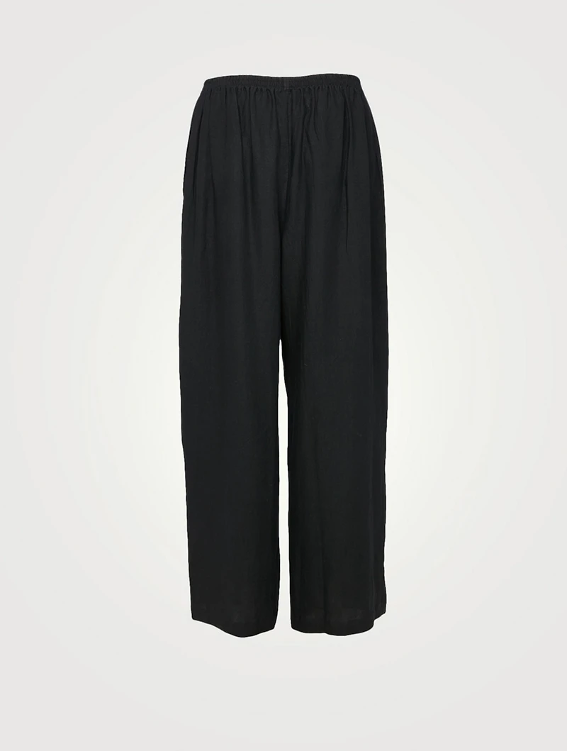 Linen Straight-Leg Pants