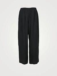 Linen Straight-Leg Pants