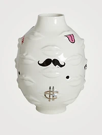 Gala Round Porcelain Vase With Graffiti