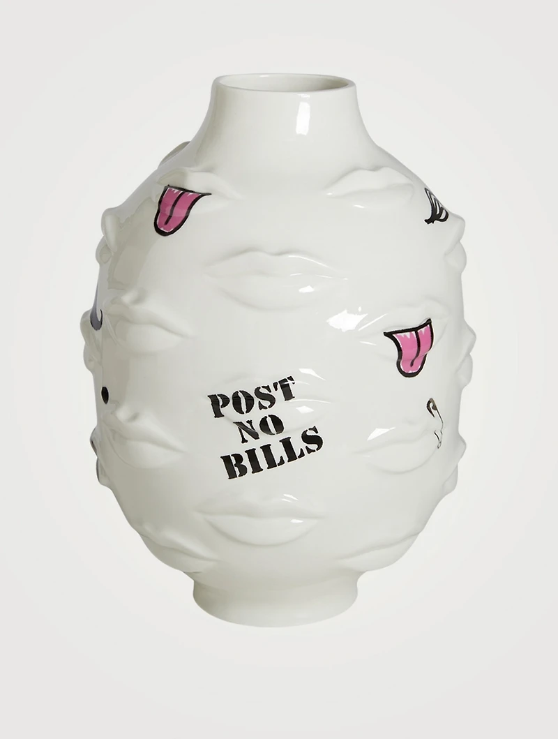 Gala Round Porcelain Vase With Graffiti