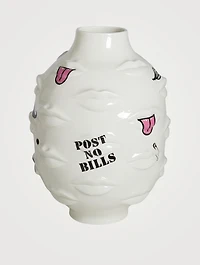 Gala Round Porcelain Vase With Graffiti