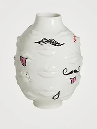 Gala Round Porcelain Vase With Graffiti