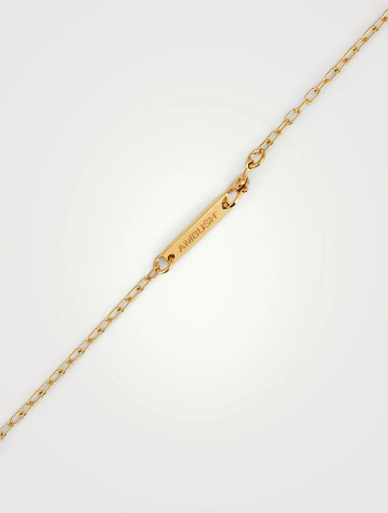 18K Gold Plated And Sterling Silver Rose Pendant Necklace