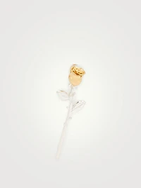 Sterling Silver And 18K Goldplated Safety Rose Charm Earring