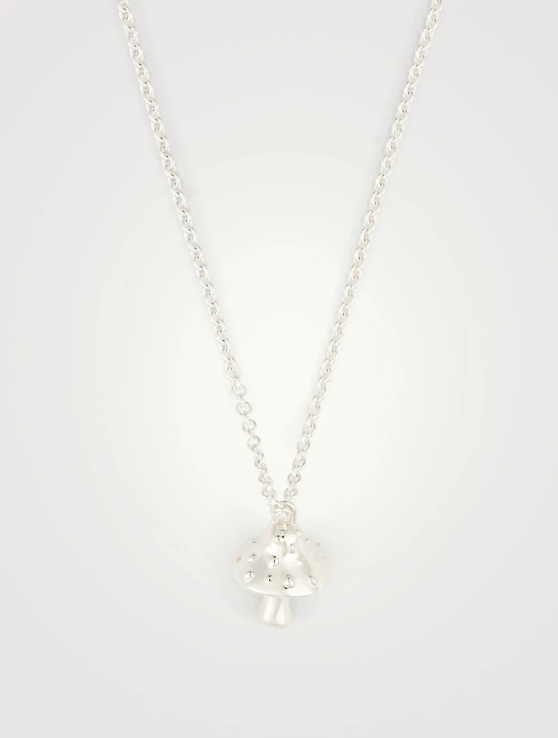 Sterling Silver Mushroom Pendant Necklace