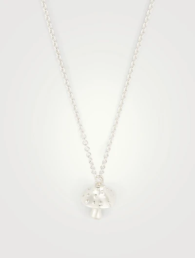 Sterling Silver Mushroom Pendant Necklace