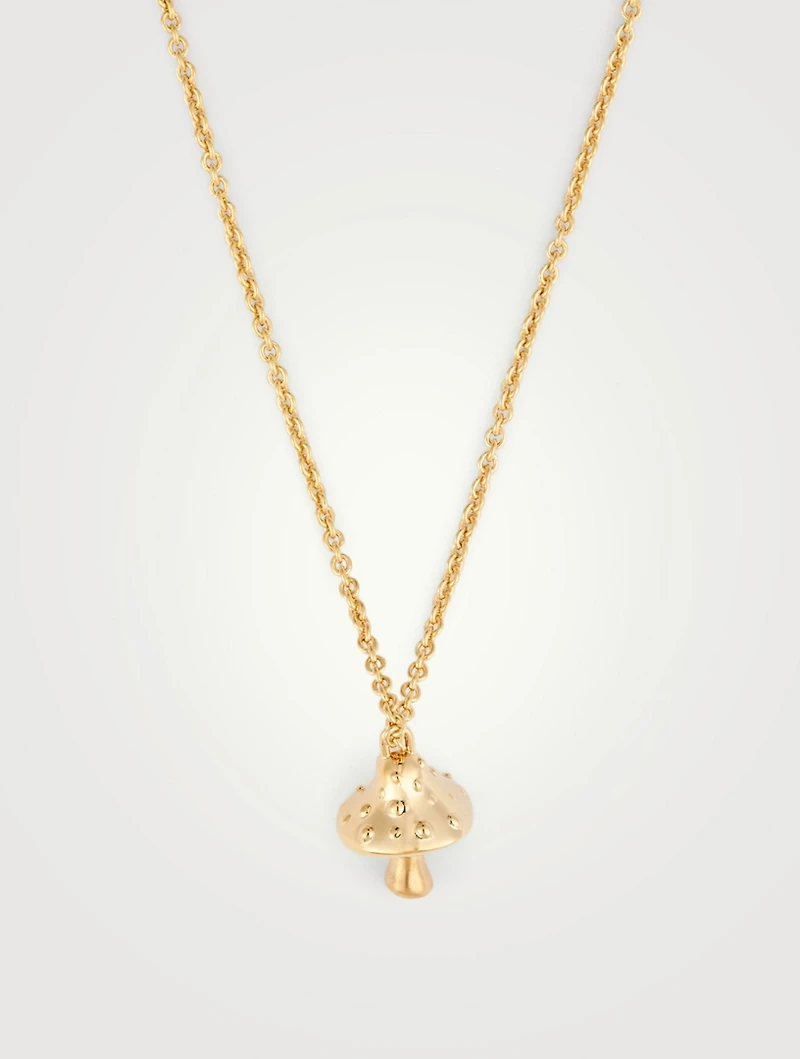 18K Gold Plated Mushroom Pendant Necklace