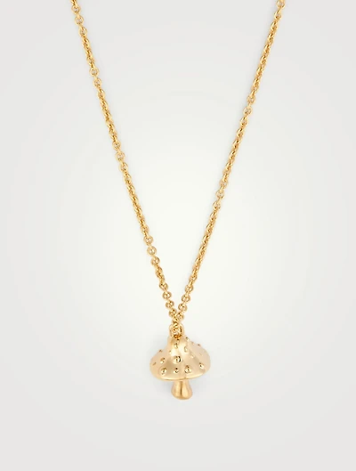 18K Gold Plated Mushroom Pendant Necklace