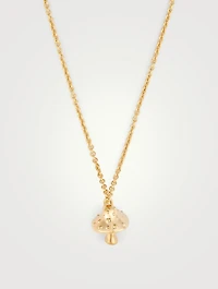 18K Gold Plated Mushroom Pendant Necklace